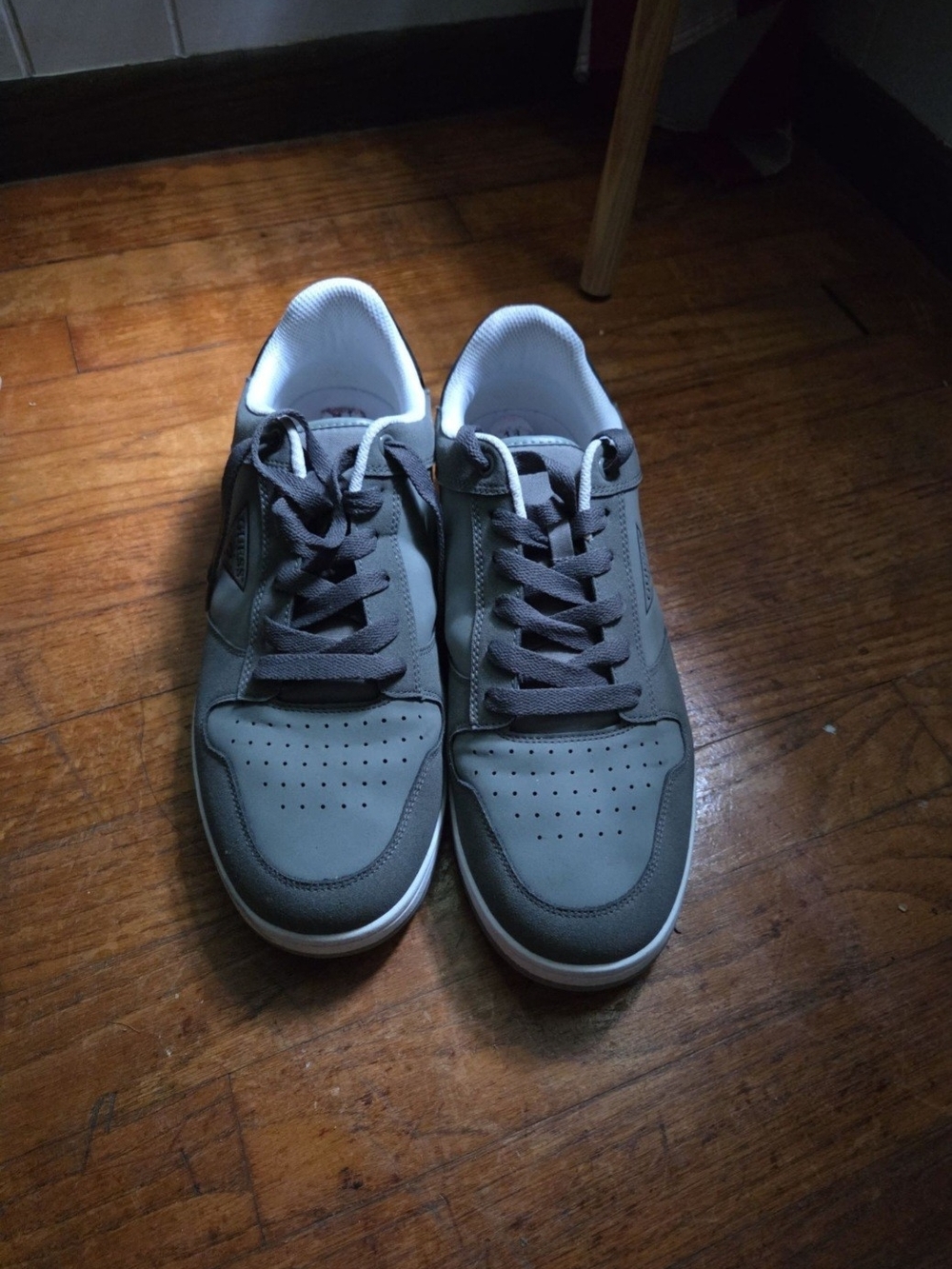 Guess Men's Gray Lace-Up Sneakers with White Trim